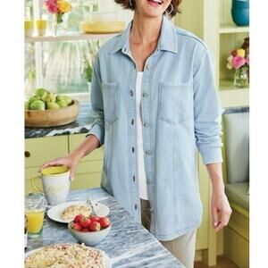 Soft Surroundings Lorelei French‎ Terry Button Front Tunic women’s plus size 1X